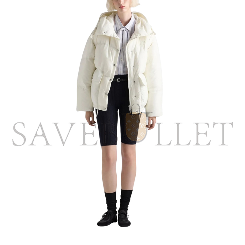 PRADA MEDIUM-WEIGHT HOODED SOFT FABRIC DOWN JACKET 292290